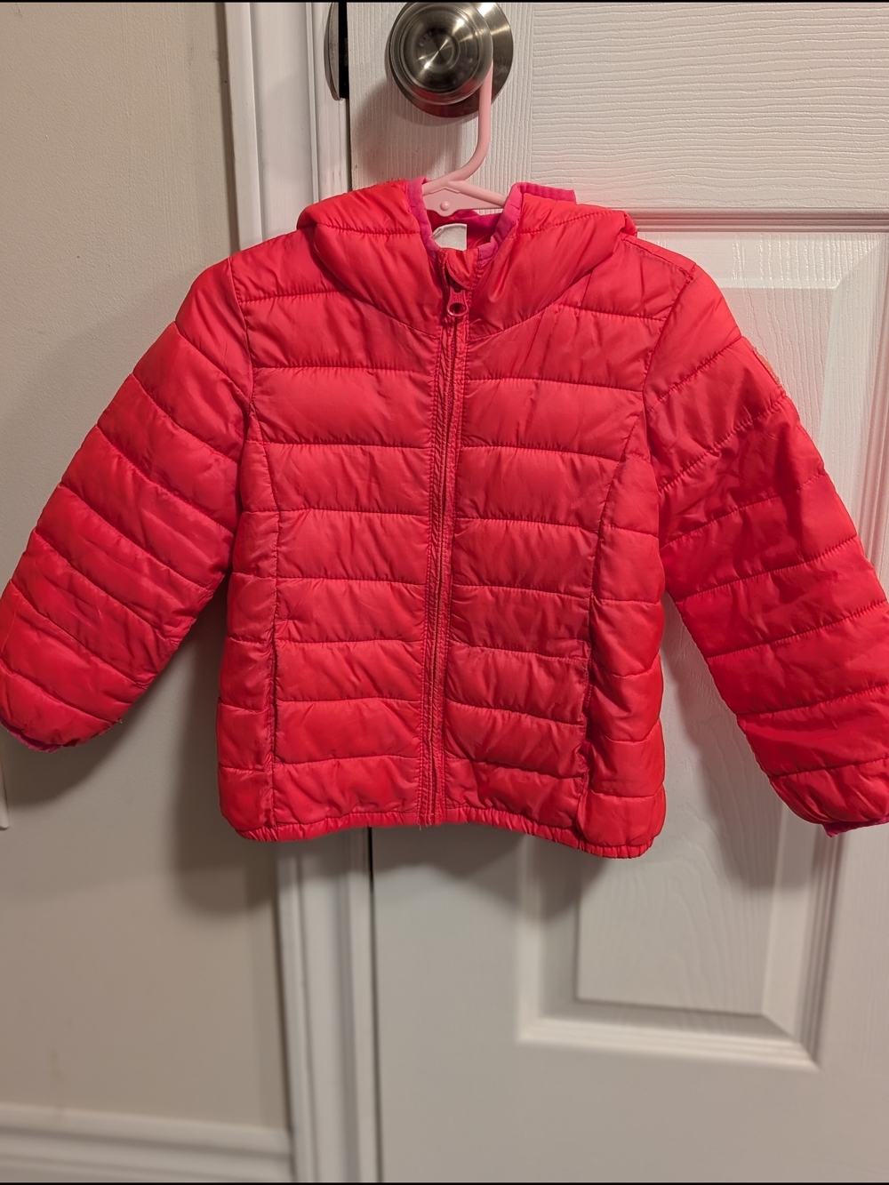 GAP Kids Hooded Puffer Jacket - Bright Pink